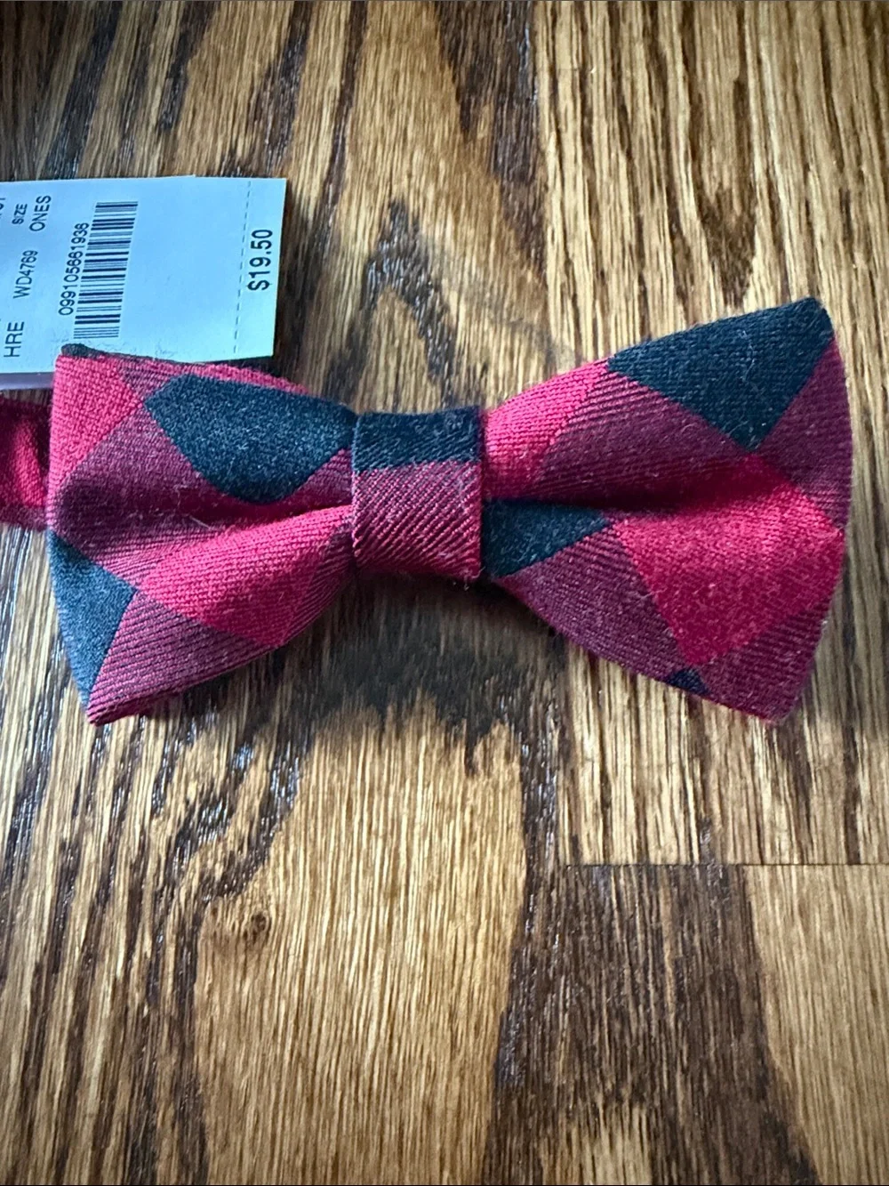 Crewcuts Red and Black Plaid Kids Bow Tie